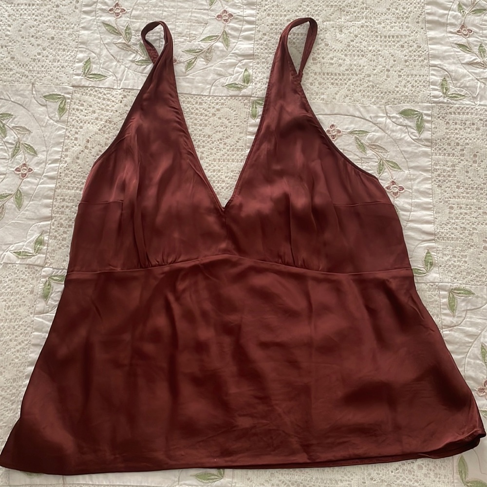 Brown silk blouse Abercrombie & Fitch